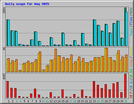 Daily usage for May 2025