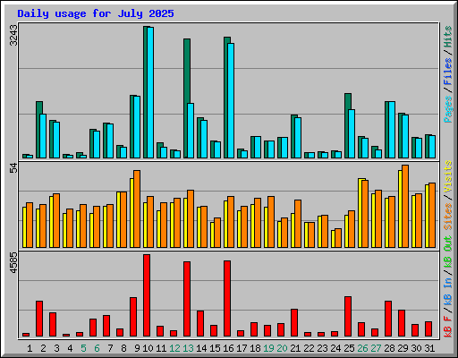 Daily usage for July 2025