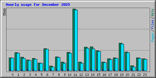 Hourly usage for December 2025
